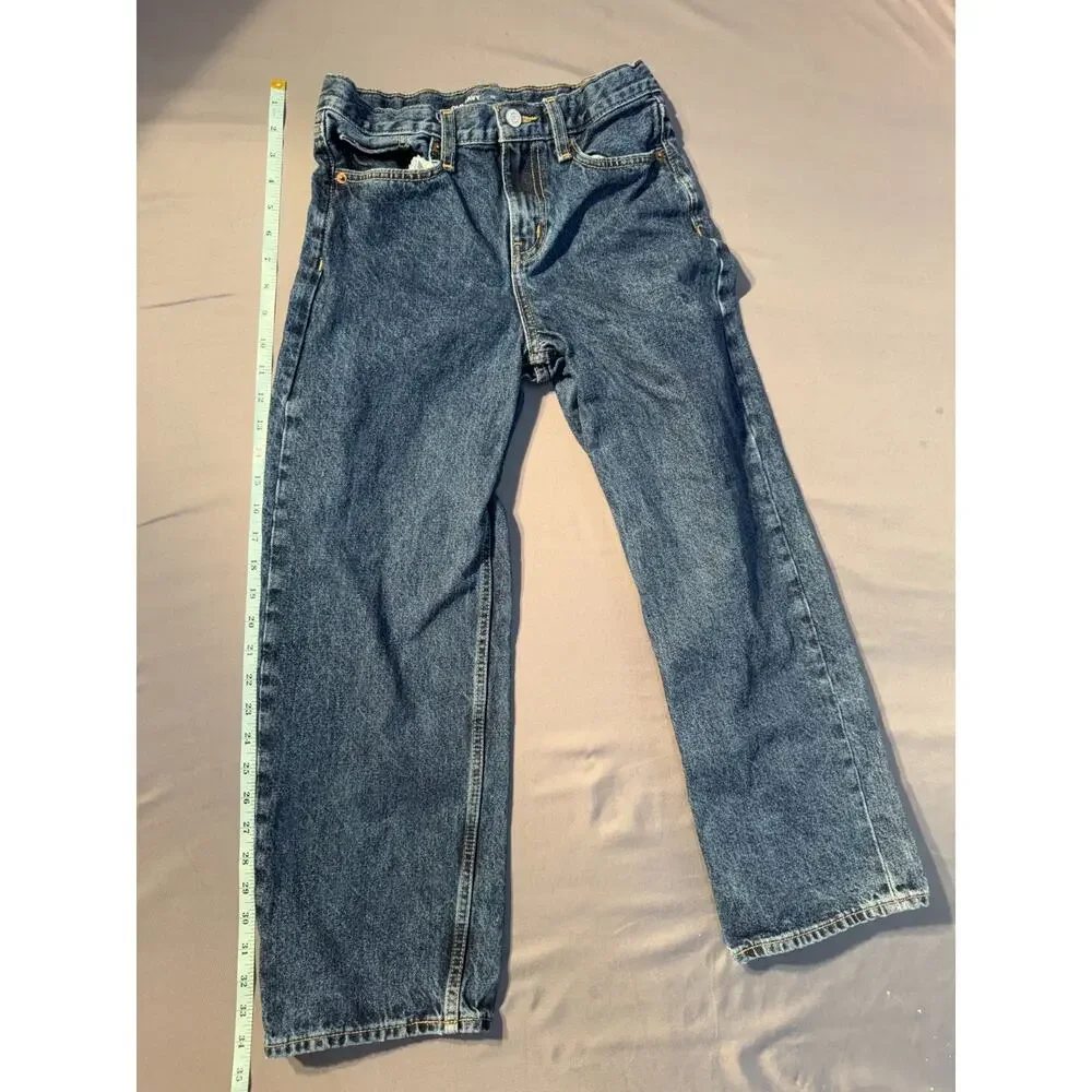 Old Navy Baggy Boys Size 12 Denim Blue Jeans adjustable waist pockets